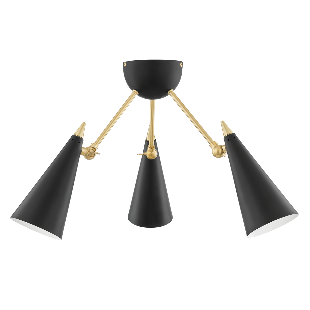 Moxie 3 Light Semi Flush-Mitzi-HVL-H441603-AGB/BK-Flush MountsAged Brass / Black-1-France and Son