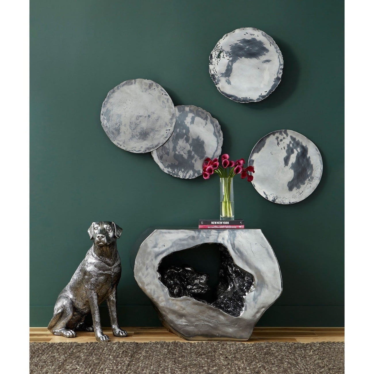 Plateada Hollow Console-Phillips Collection-PHIL-PH100755-Console TablesCopper Patina-3-France and Son