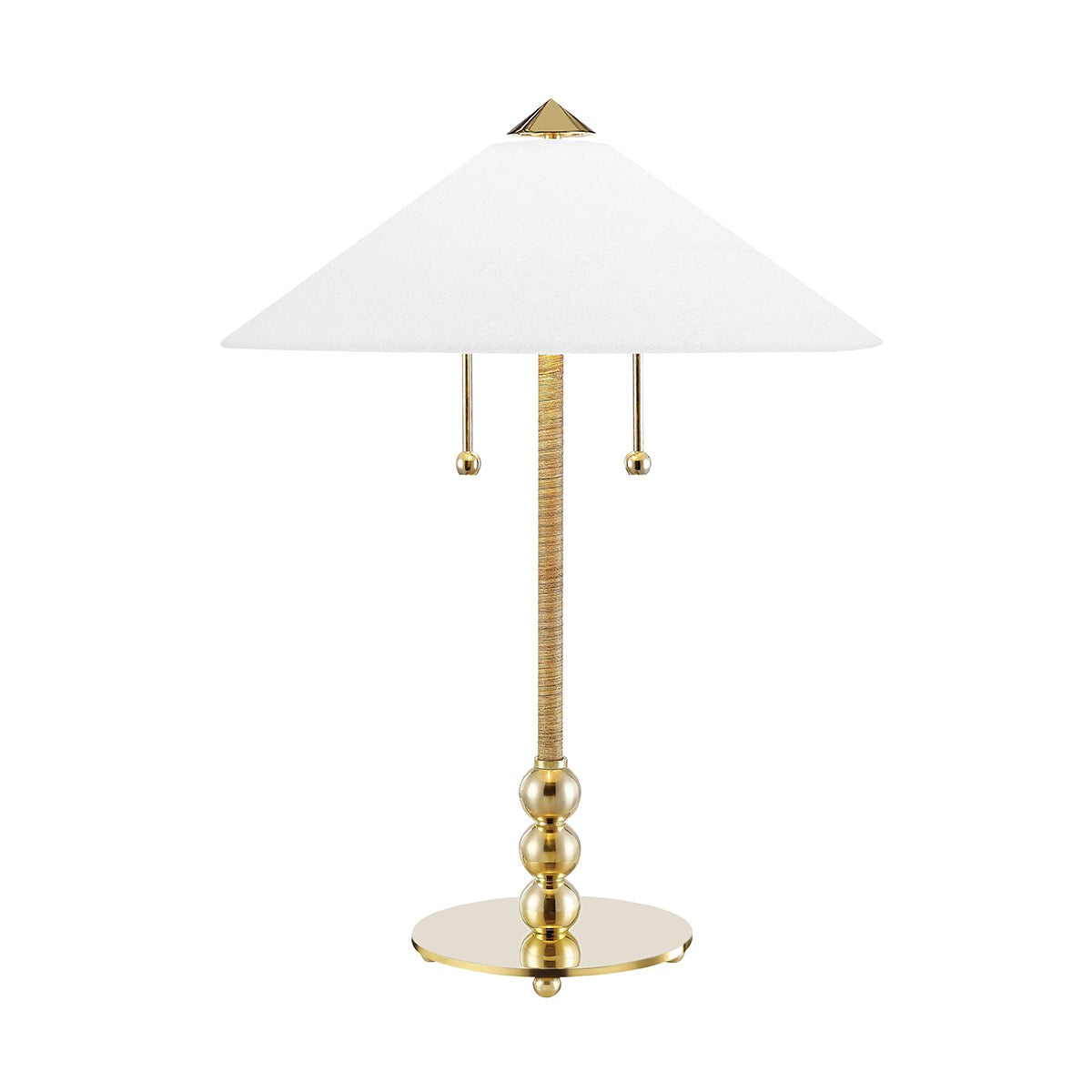 Flare Aged Brass Table Lamp-Hudson Valley-HVL-L1395-AGB-Table Lamps-1-France and Son