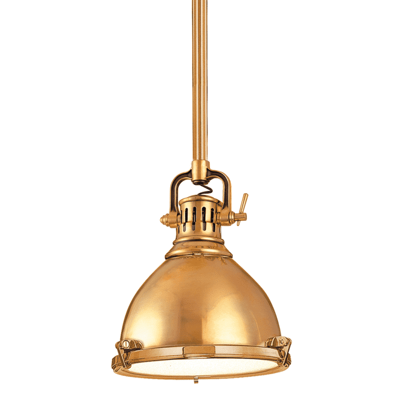 Pelham 1 Light Pendant-Hudson Valley-HVL-2210-AGB-PendantsAged Brass-1-France and Son
