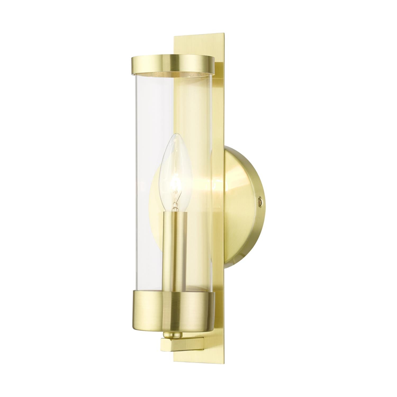 Castleton Single Scone Satin Brass-Livex Lighting-LIVEX-10141-12-Bathroom Lighting-1-France and Son