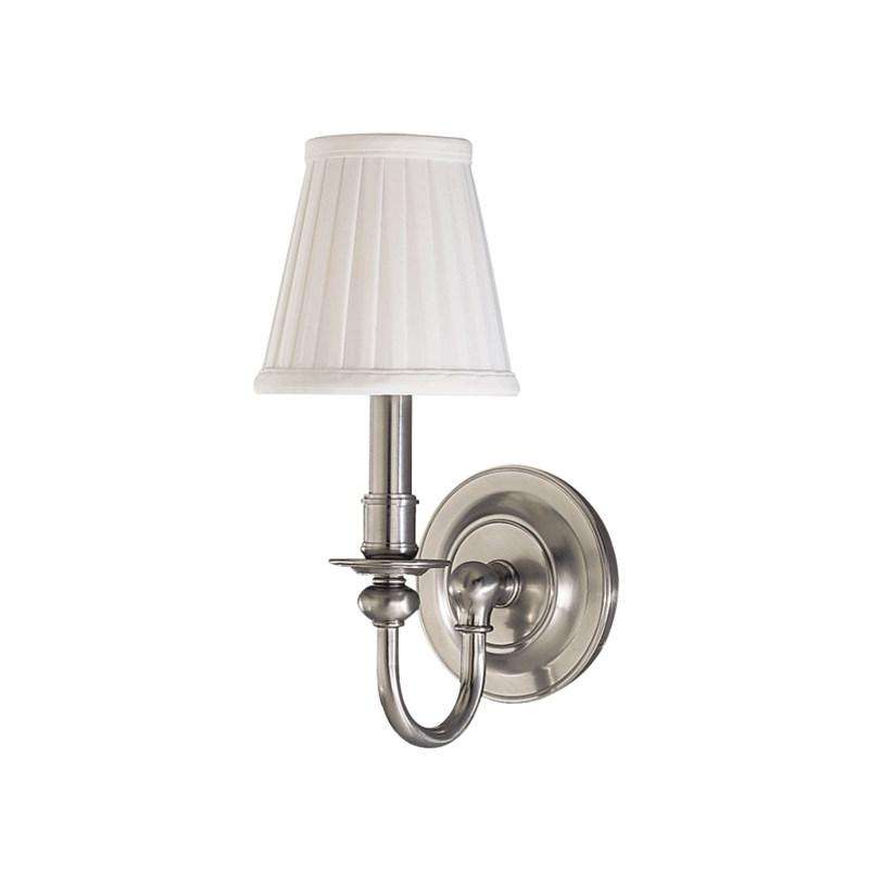 Beekman 1 Light Wall Sconce Satin Nickel-Hudson Valley-HVL-1901-SN-Wall Lighting-1-France and Son