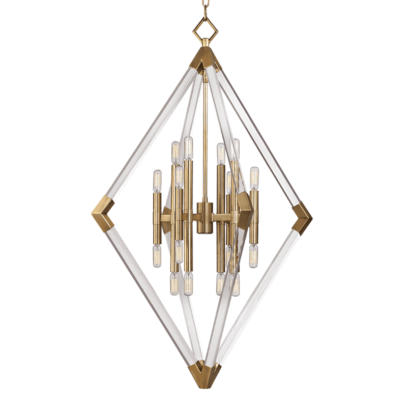 Lyons 16 Light Pendant Aged Brass-Hudson Valley-HVL-4630-AGB-Pendants-1-France and Son