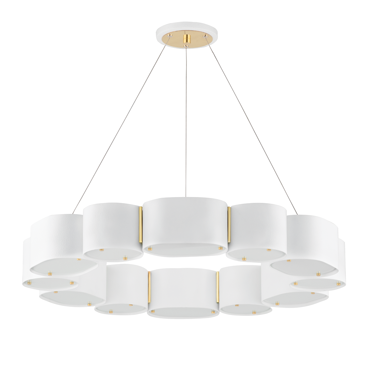 Opal 12 Light Chandelier-Corbett Lighting-CORBETT-393-30-SWH/VB-ChandeliersSoft White/Vintage Brass-2-France and Son