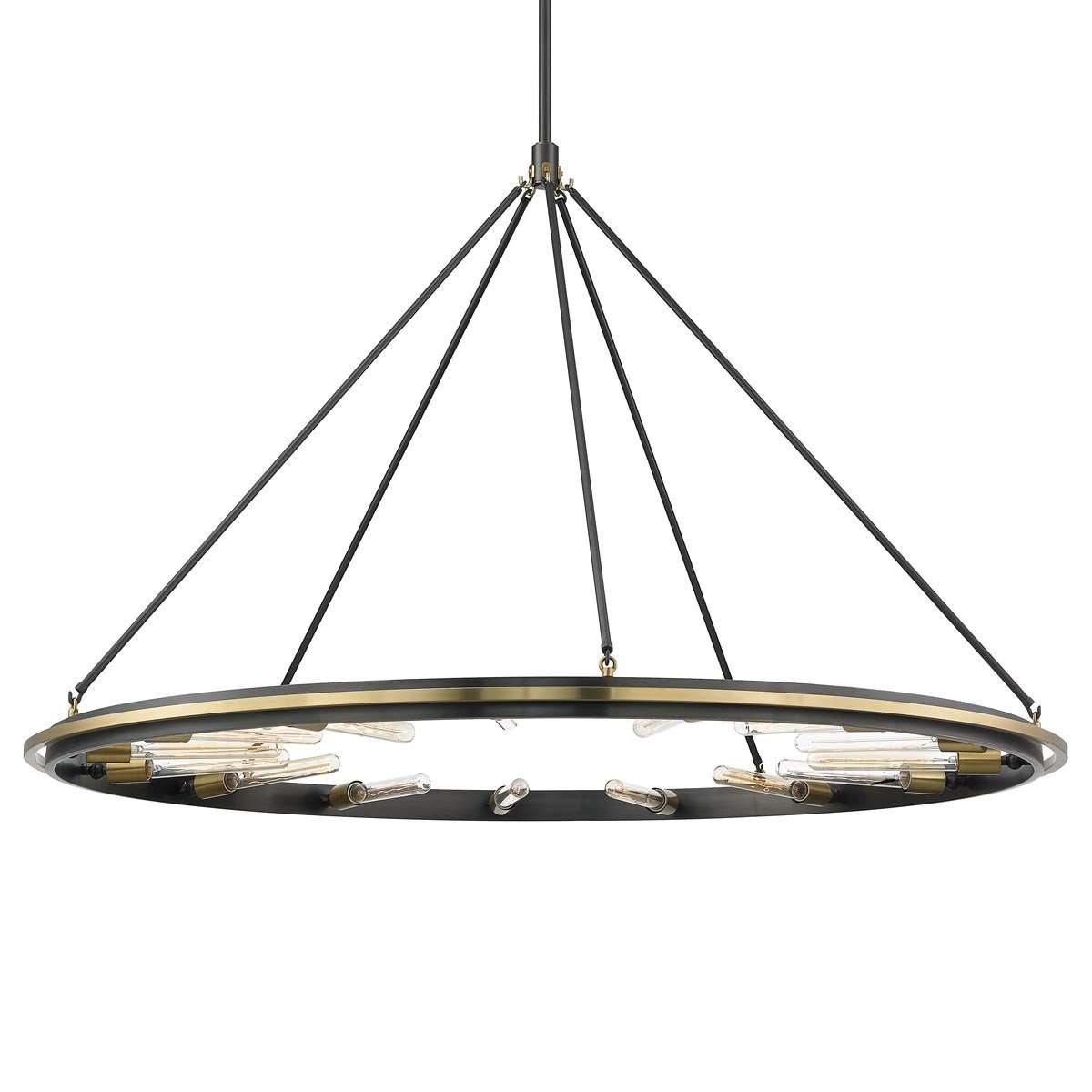 Chambers 15 Light Pendant-Hudson Valley-HVL-2758-AOB-PendantsBlack-2-France and Son