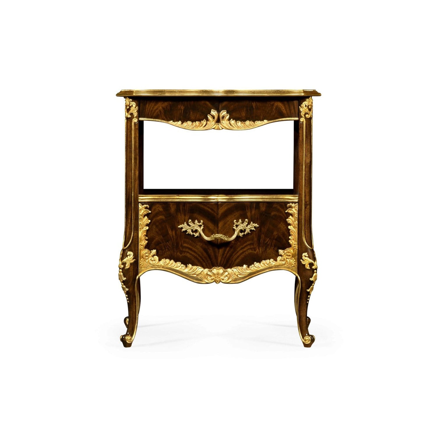 Mahogany & Gilded Nightstand-Jonathan Charles-JCHARLES-495504-BMA-GIL-Nightstands-2-France and Son