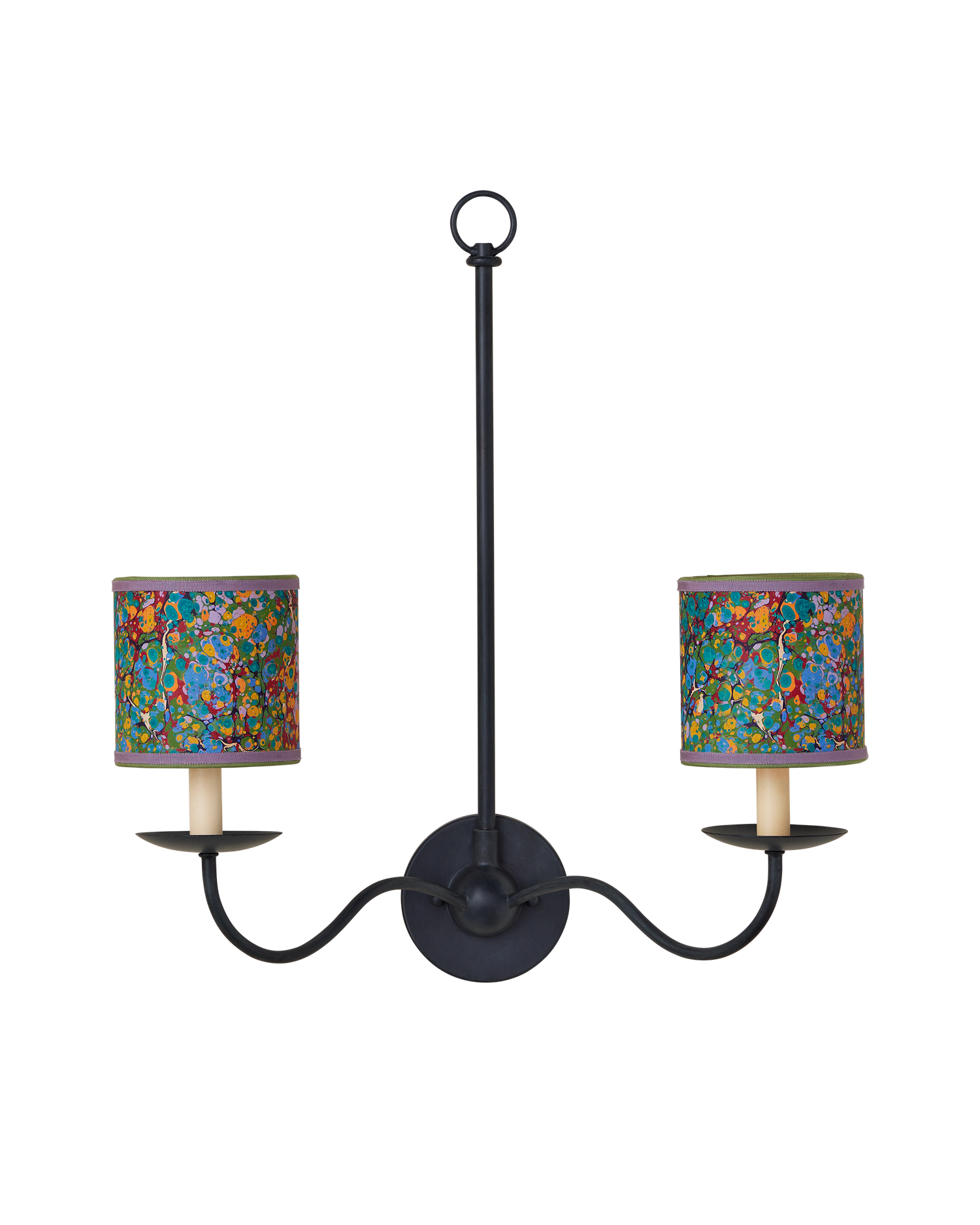 Marble Multi-Color Paper Drum Chandelier Shade