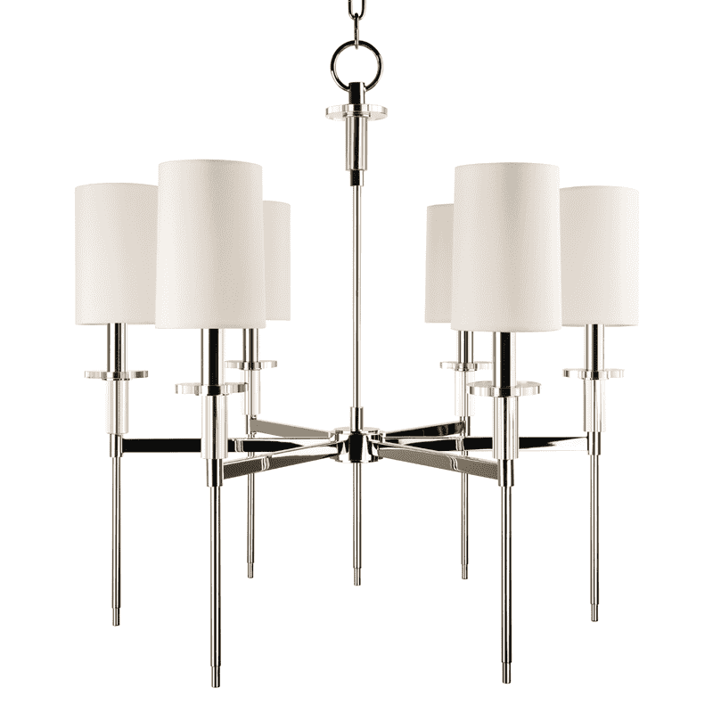 Amherst 6 Light Chandelier Polished Nickel-Hudson Valley-HVL-8516-PN-Chandeliers-1-France and Son