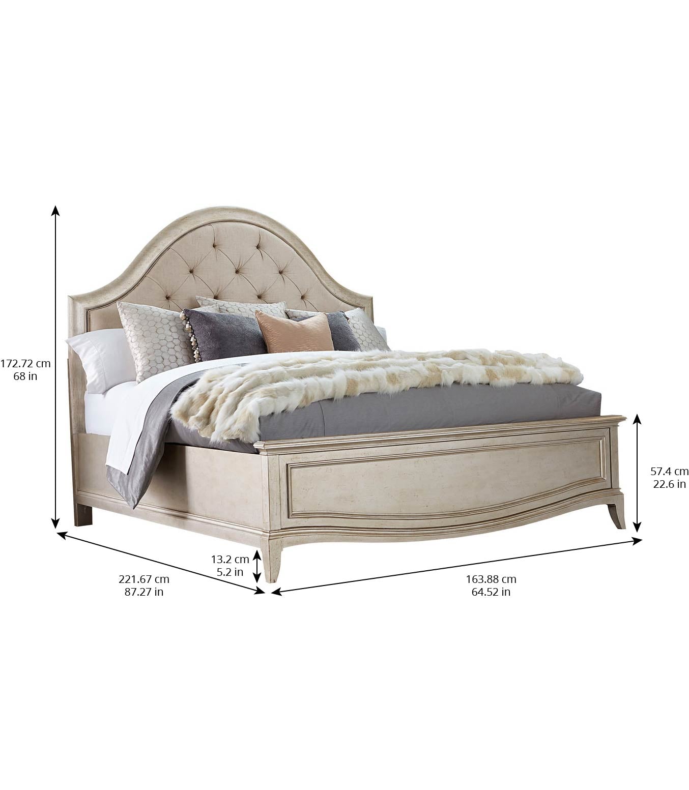 Starlite Queen Upholstered Panel Bed - Silver