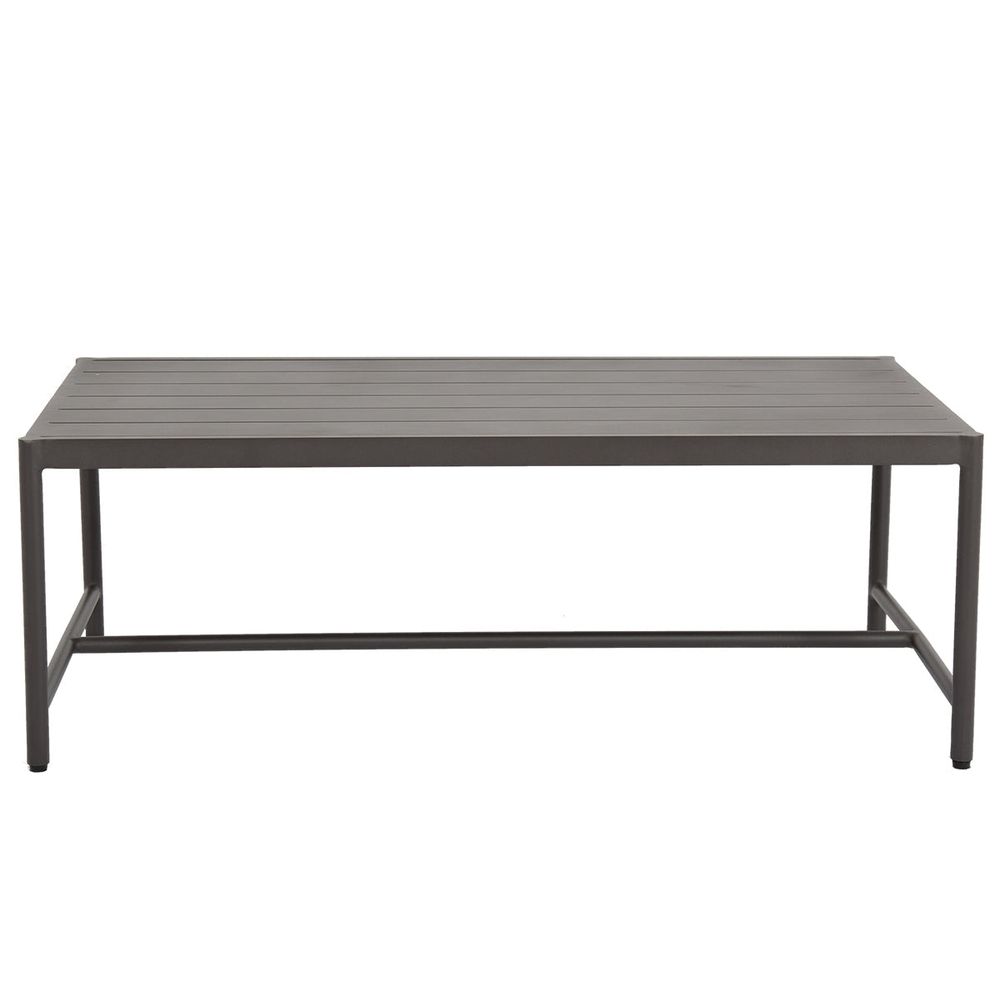 Alternate view of Pietra Outdoor Coffee Table in charcoal gray and dark taupe.