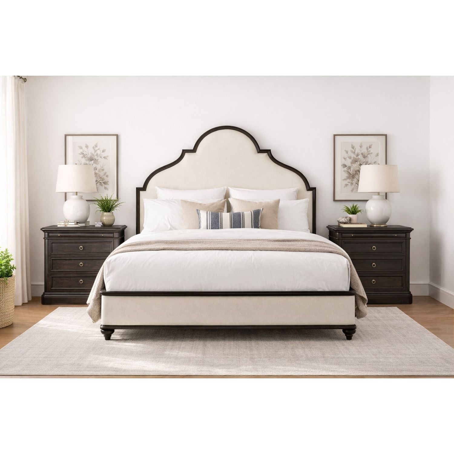 Atrium 3 Drawer Nightstand — hand rubbed black with undertones of brown