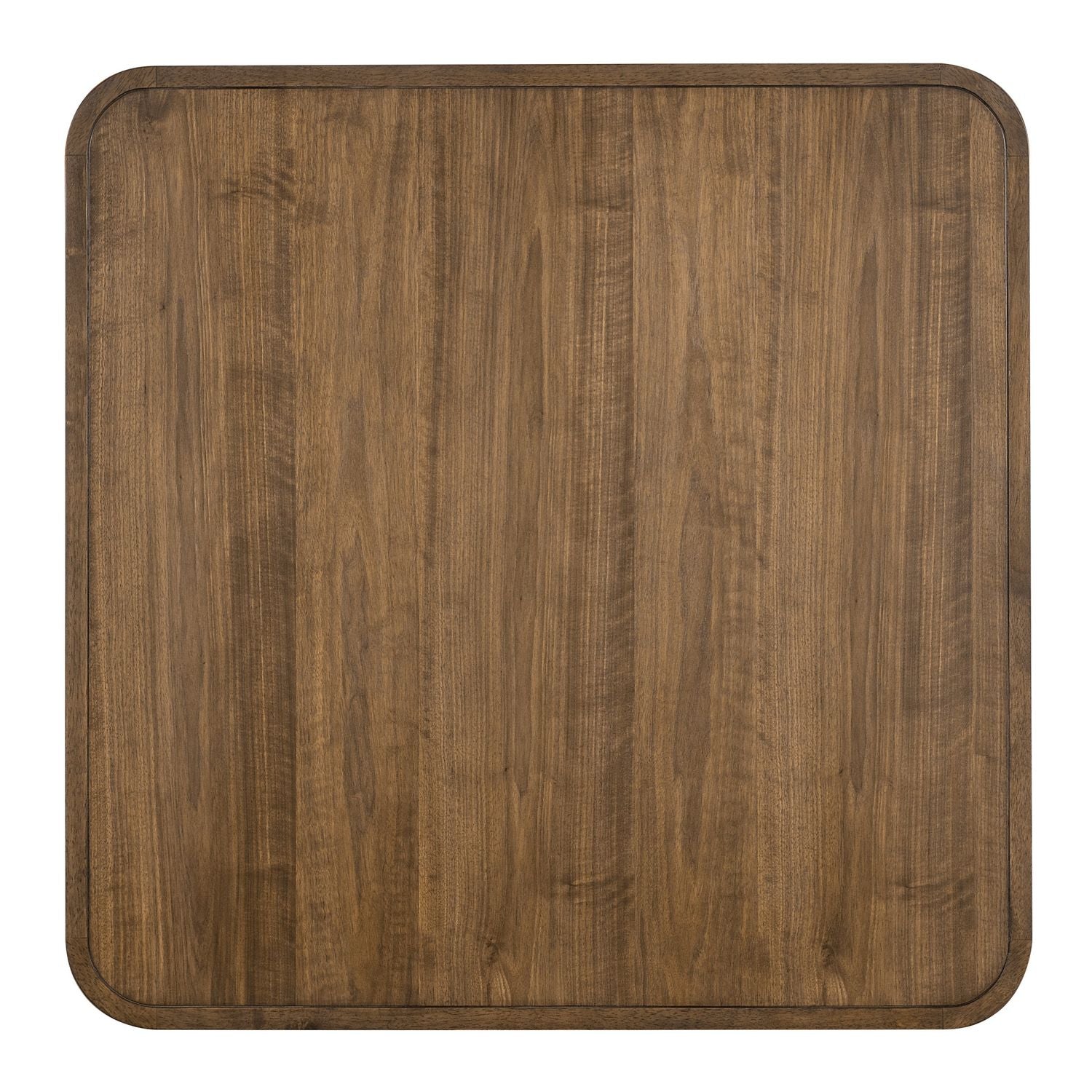 Additional view of Commerce and Market Walnut and Dine Dining Table, featuring wood, metal, and a open u-loop metal leg base.