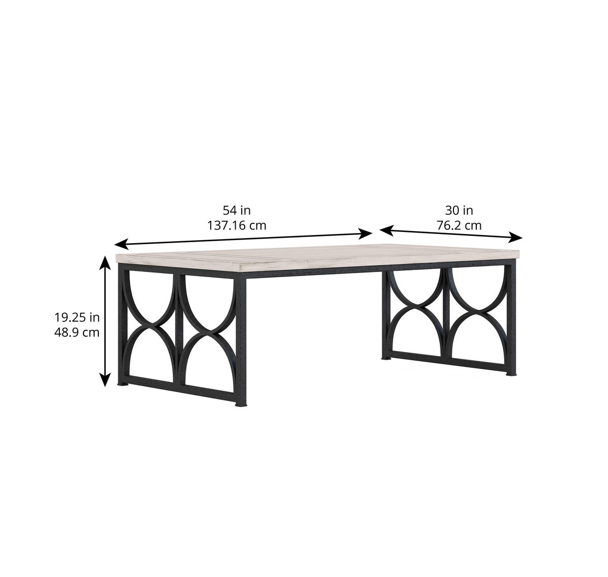 Alcove Metal Cocktail Table - White