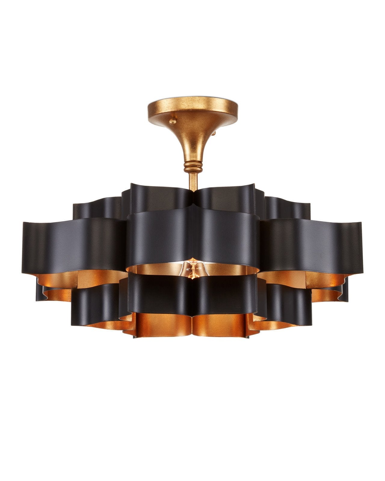 Grand Lotus Small Black Chandelier