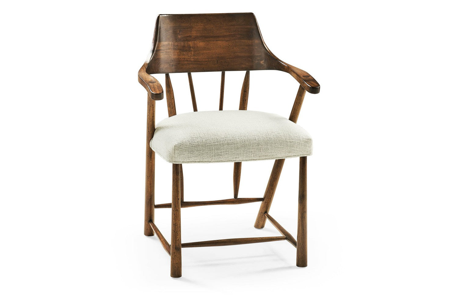 Casual Captains Chair-Jonathan Charles-JCHARLES-492783-CFW-F400-Dining ChairsCountry Walnut Smokers-6-France and Son