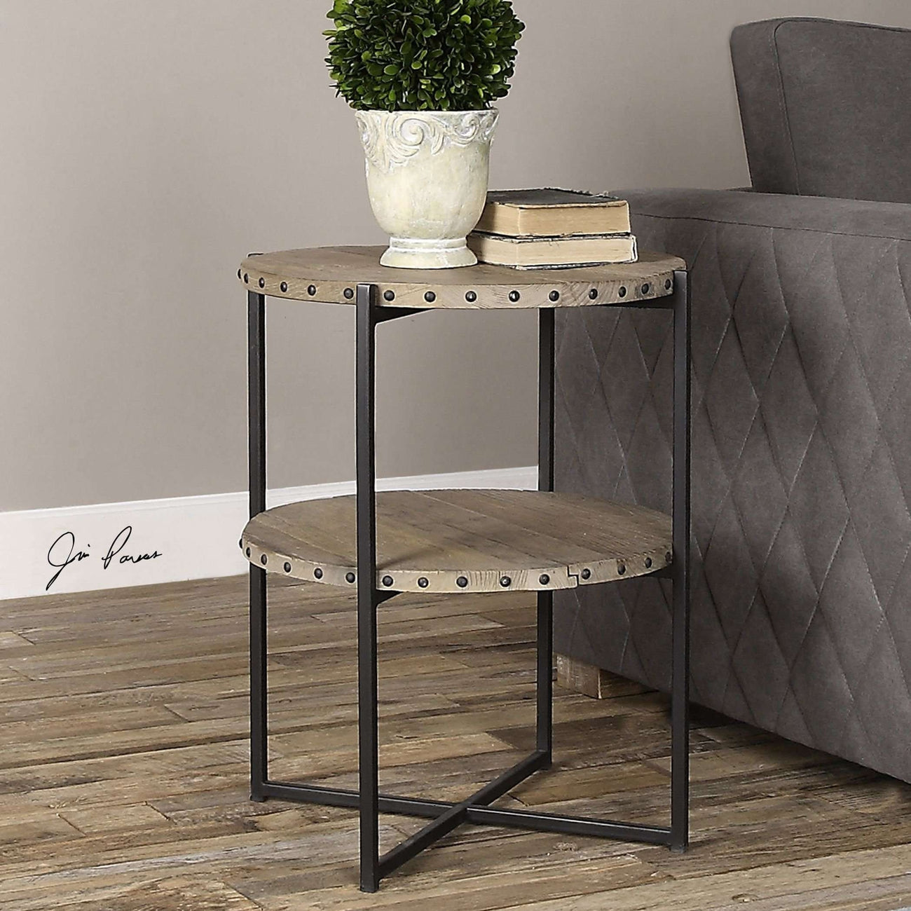 Kamau Round Accent Table-Uttermost-UTTM-24532-Side Tables-2-France and Son