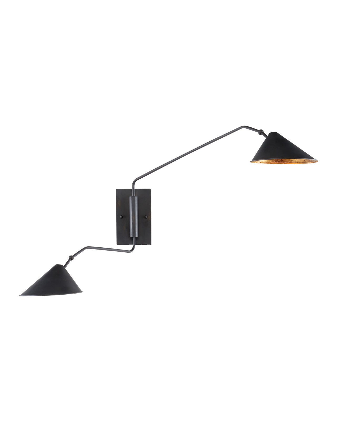 Serpa Black Double Swing-Arm Wall Sconce