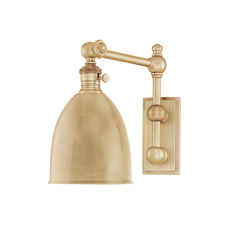 Roslyn 1 Light Wall Sconce-Hudson Valley-HVL-761-AGB-Wall LightingAged Brass-1-France and Son