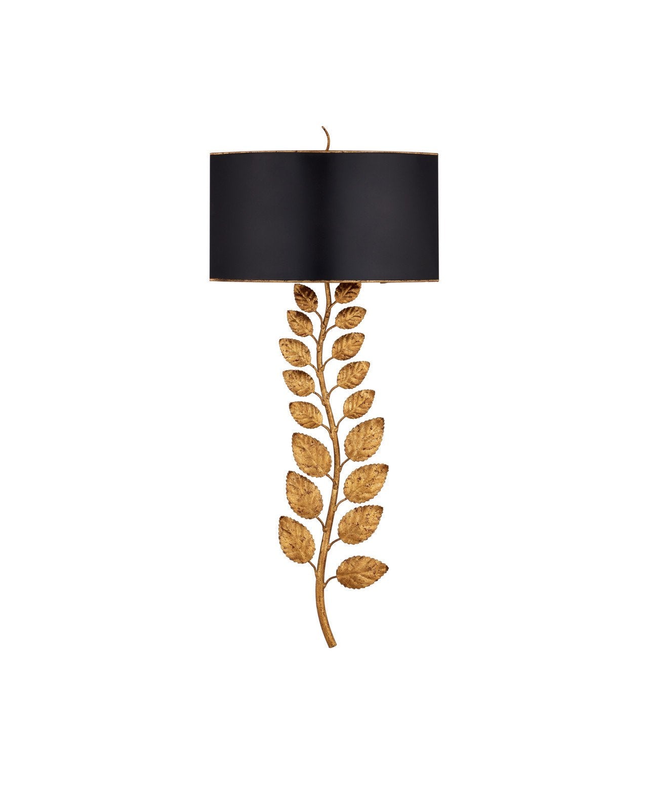 Birdwood Gold Wall Sconce, Black Shade