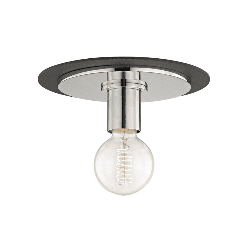 Milo 1 Light Large Flush Mount-Mitzi-HVL-H137501L-PN/BK-Bathroom LightingPolished Nickel-Black-3-France and Son