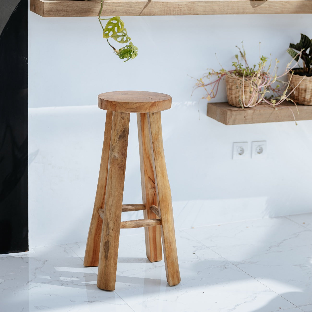 Saint Moritz Teak Bar Stool-France & Son-FL1117-Bar Stools-2-France and Son