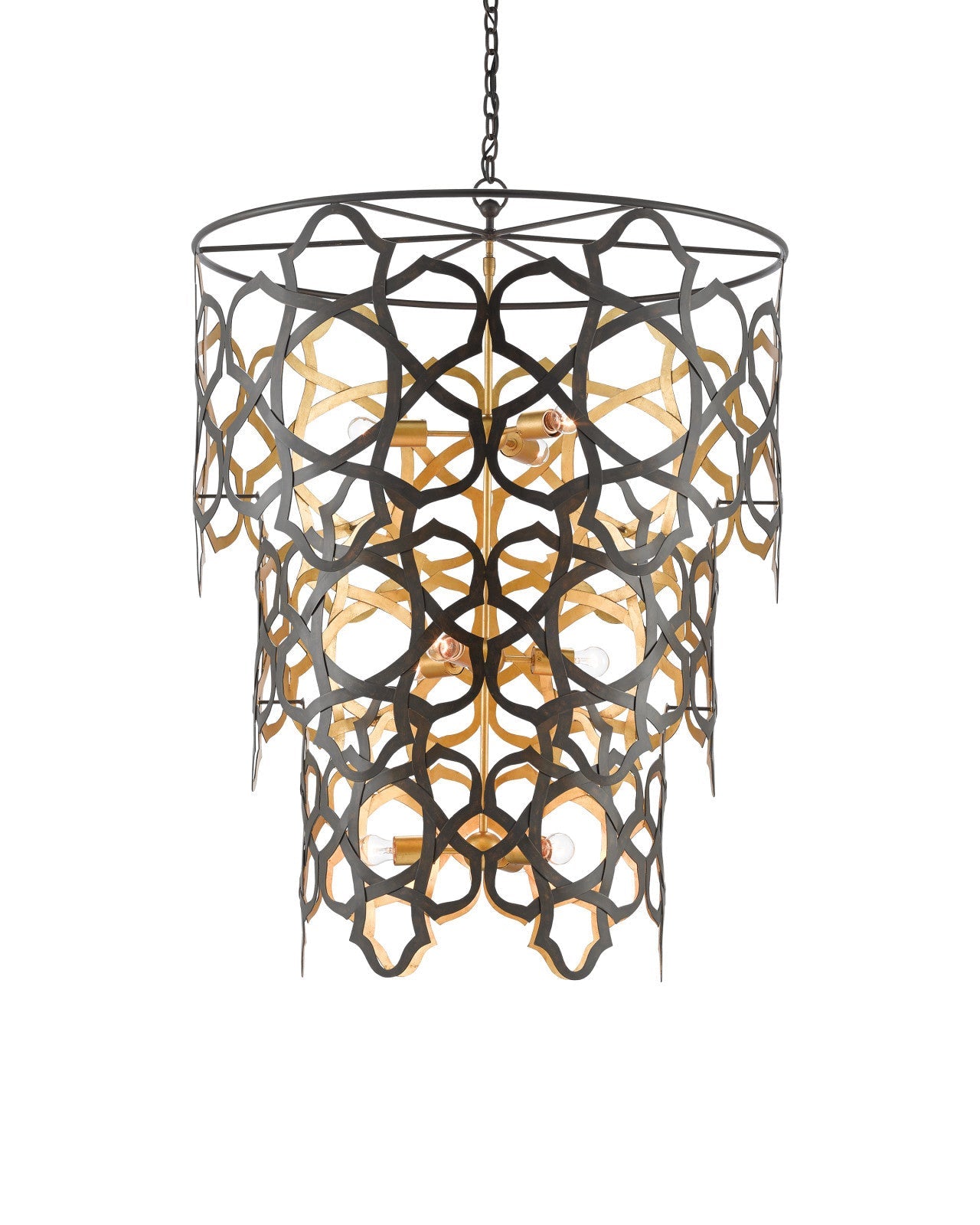 Mauresque Large Bronze & Gold Chandelier