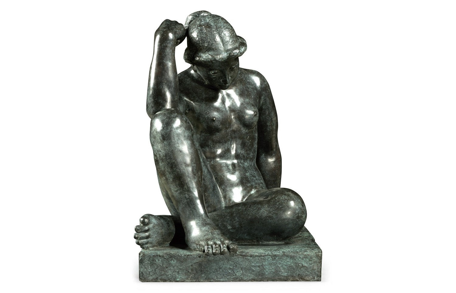 Art Deco Nude Female Left Sculpture-Jonathan Charles-JCHARLES-540029-BBK-Decorative Objects-2-France and Son