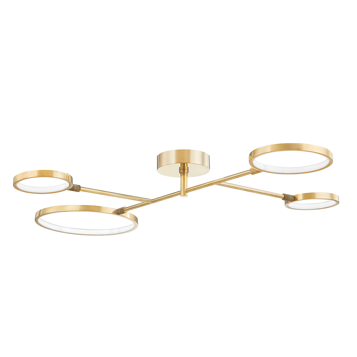 Saturn 4 Light Led Flush Mount-Hudson Valley-HVL-4104-AGB-Flush MountsAged Brass-1-France and Son