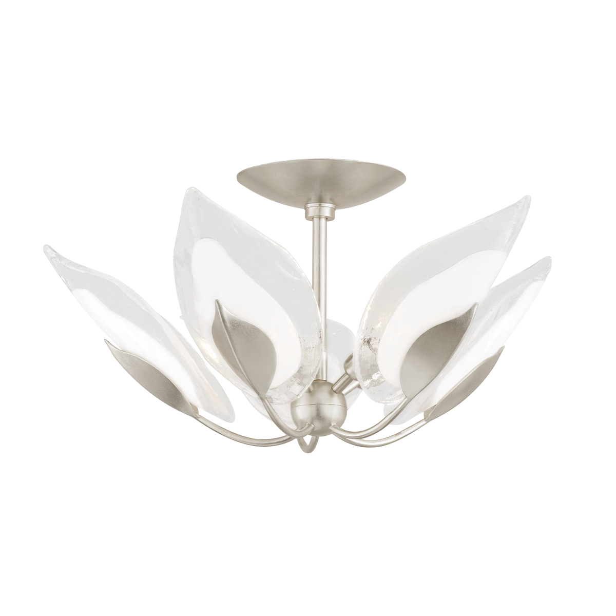 Blossom 5 Light Semi Flush Silver Leaf-Hudson Valley-HVL-4805-SL-Flush Mounts-1-France and Son