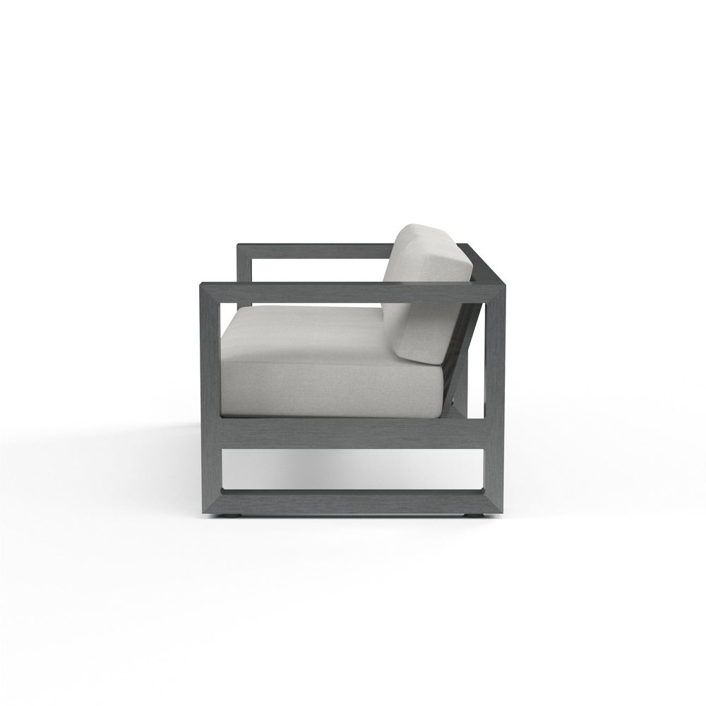 Additional view of Redondo Loveseat in Cast Silver, No Welt, showing rectangular in charcoal grey and light grey.