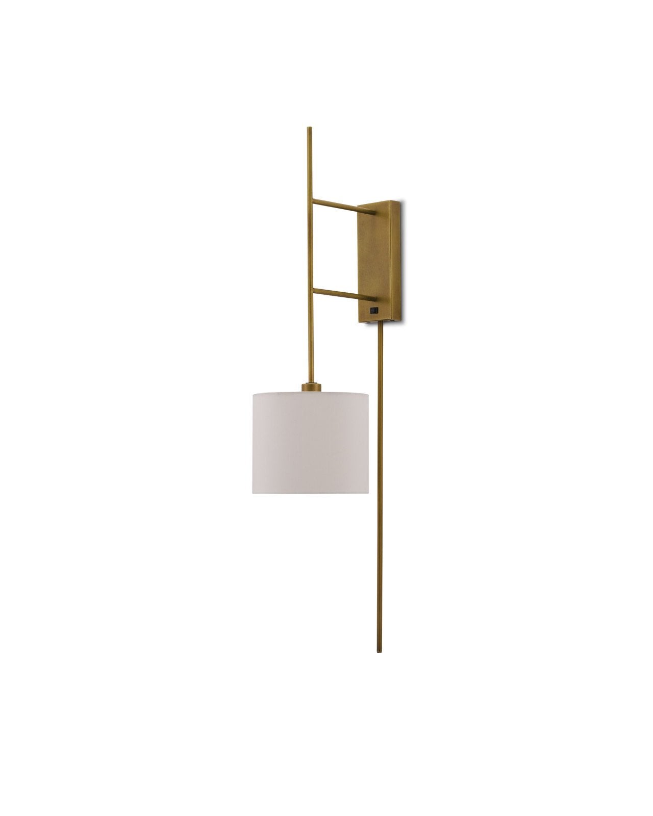 Savill Brass Wall Sconce, White Shade