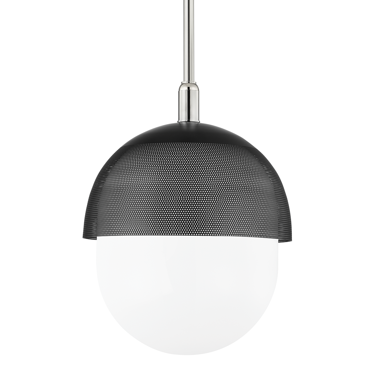 Nyack 1 Light Large Pendant-Hudson Valley-HVL-6119-PN/BK-PendantsPolished Nickel/Black-2-France and Son