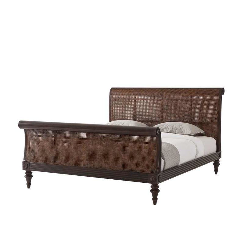 Denison Sleigh California King Bed-Theodore Alexander-THEO-AXH84001.C105-Beds-1-France and Son