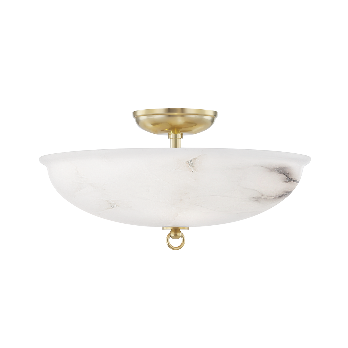 Somerset 3 Light Semi Flush-Hudson Valley-HVL-MDS810-AGB-PendantsAged Brass-1-France and Son