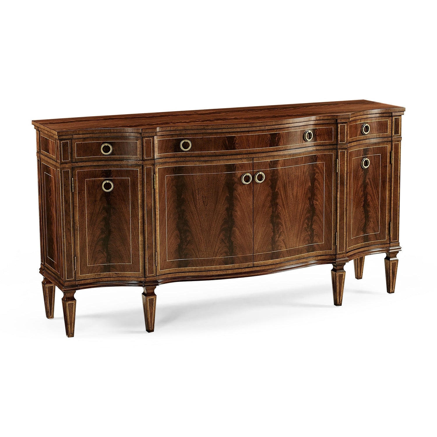 Buckingham Serpentine Mahogany Sideboard-Jonathan Charles-JCHARLES-494662-MAH-Sideboards & Credenzas-1-France and Son