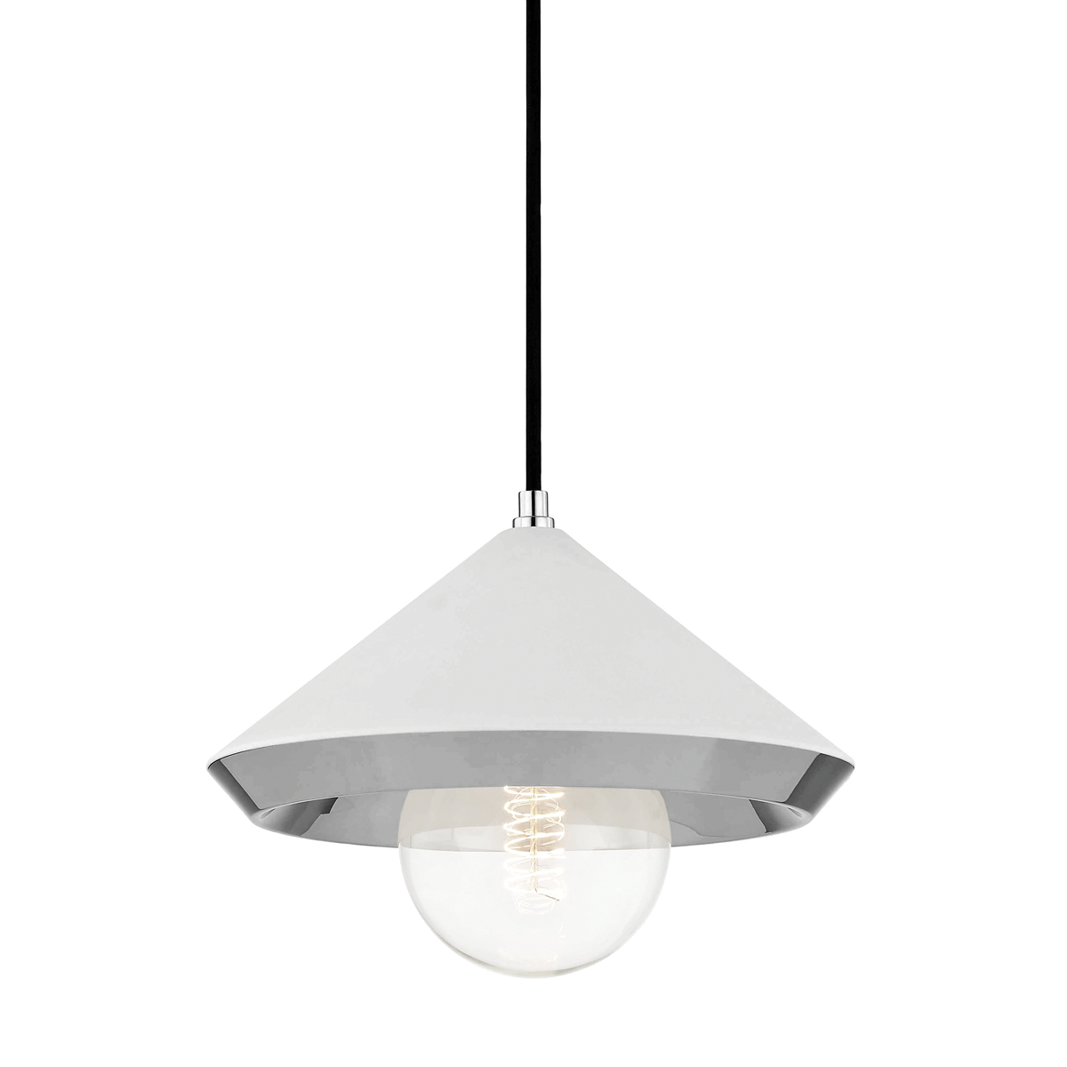 Marnie 1 Light Large Pendant-Mitzi-HVL-H139701L-PN/WH-PendantsPolished Nickel-4-France and Son