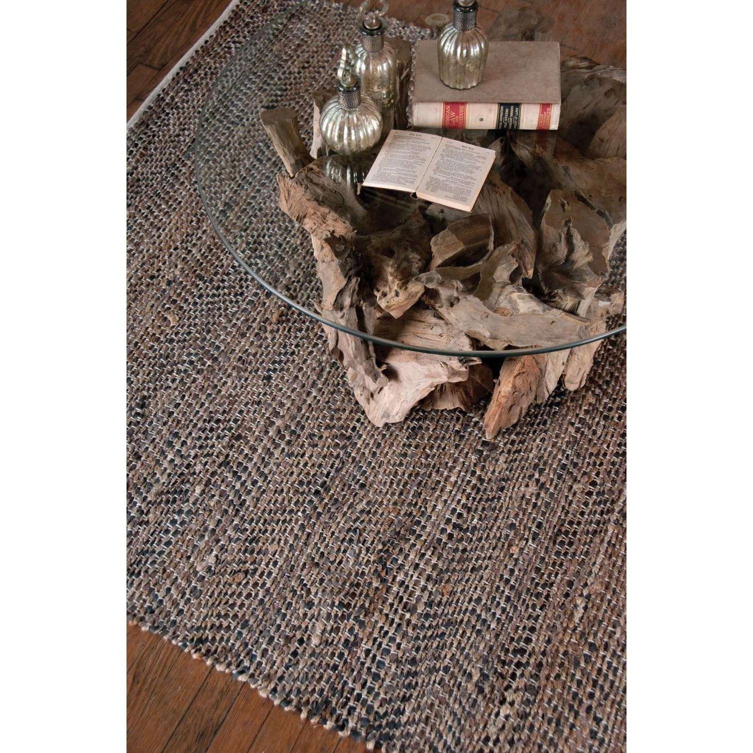 Tobais 5 X 8 Rescued Leather & Hemp Rug-Uttermost-UTTM-71001-5-Rugs-2-France and Son