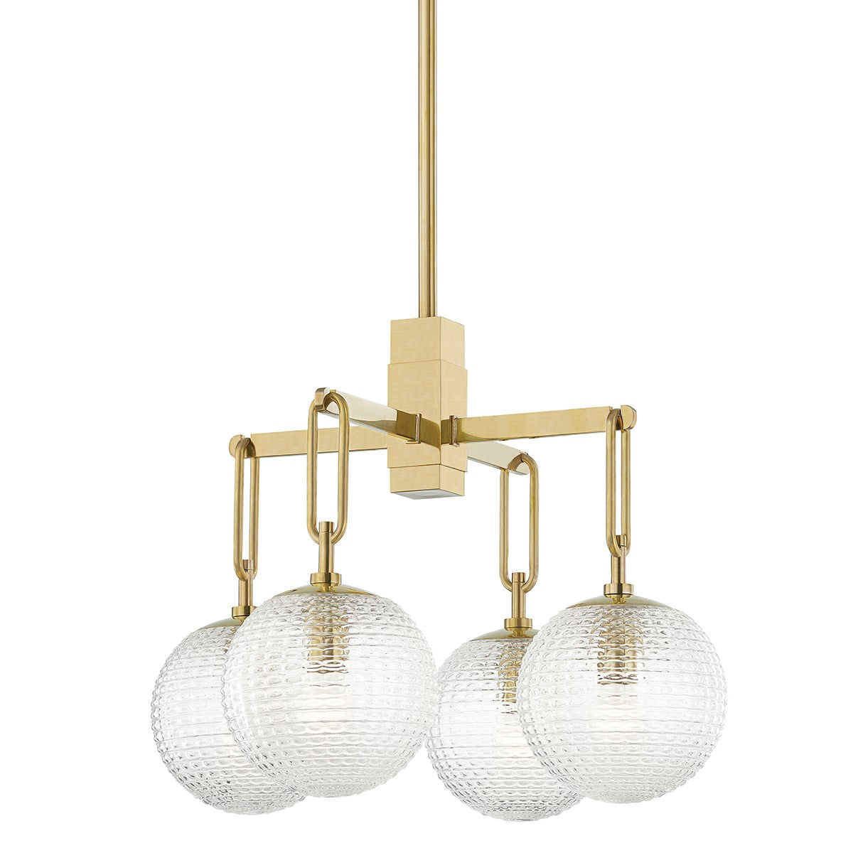 Jewett Tetrad Chandelier-Hudson Valley-HVL-7104-AGB-ChandeliersAged Brass-1-France and Son