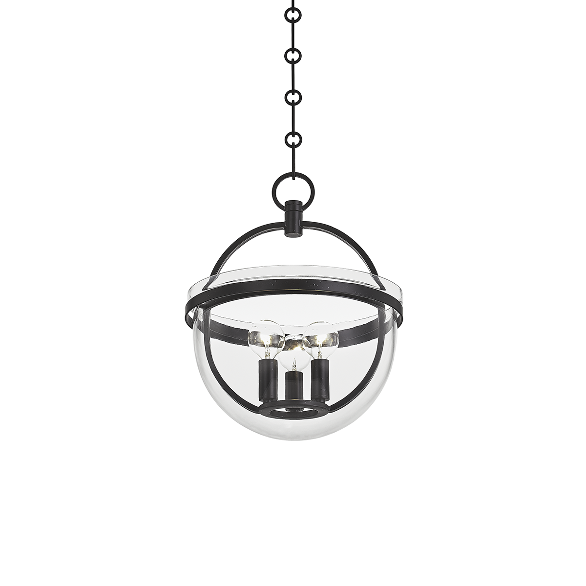 Malloy 3 Light Lantern-Hudson Valley-HVL-3315-AI-Outdoor Post LanternsAged iron-1-France and Son