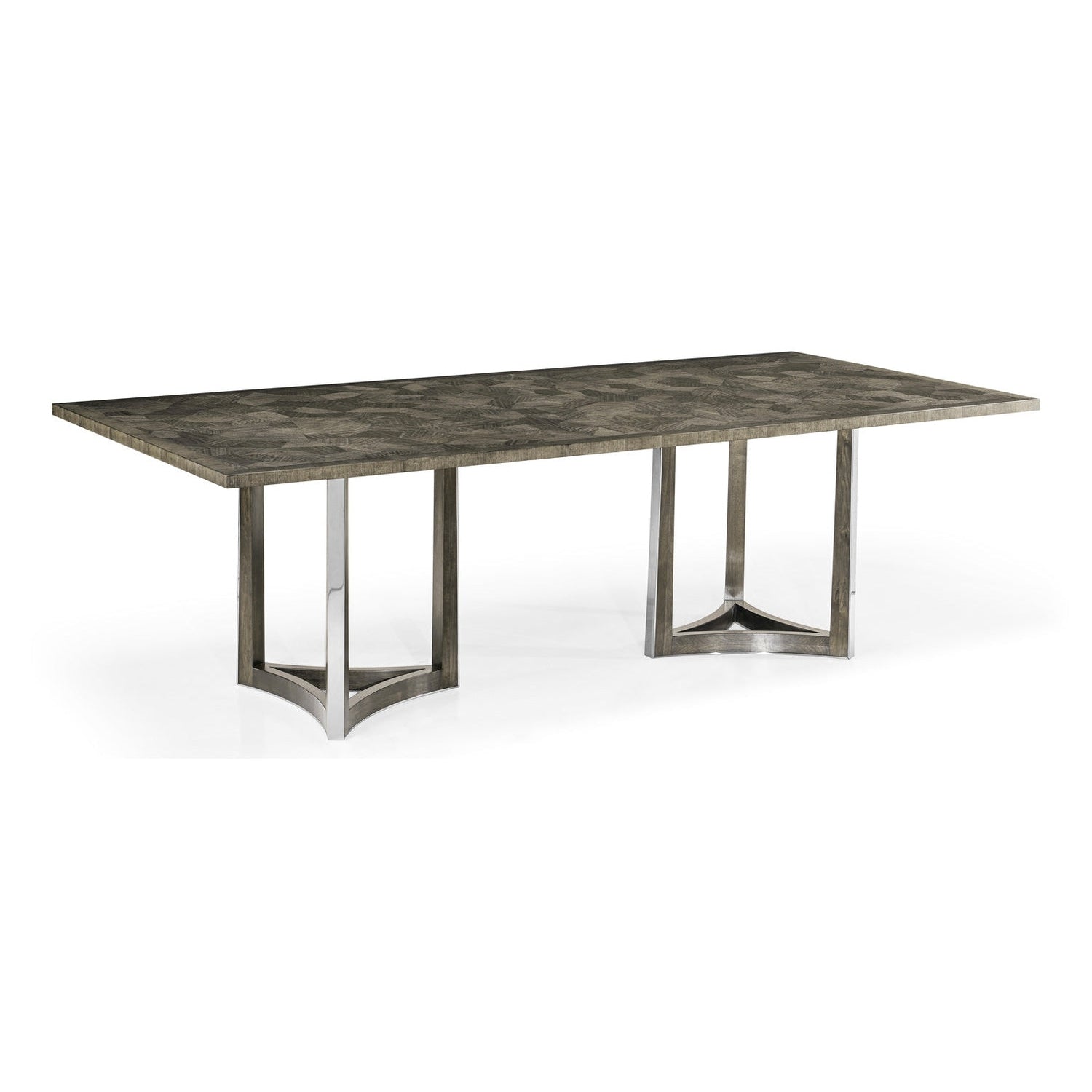 Gatsby Contemporary Grey Dining Table-Jonathan Charles-JCHARLES-500261-96L-EGN-Dining Tables96"-3-France and Son