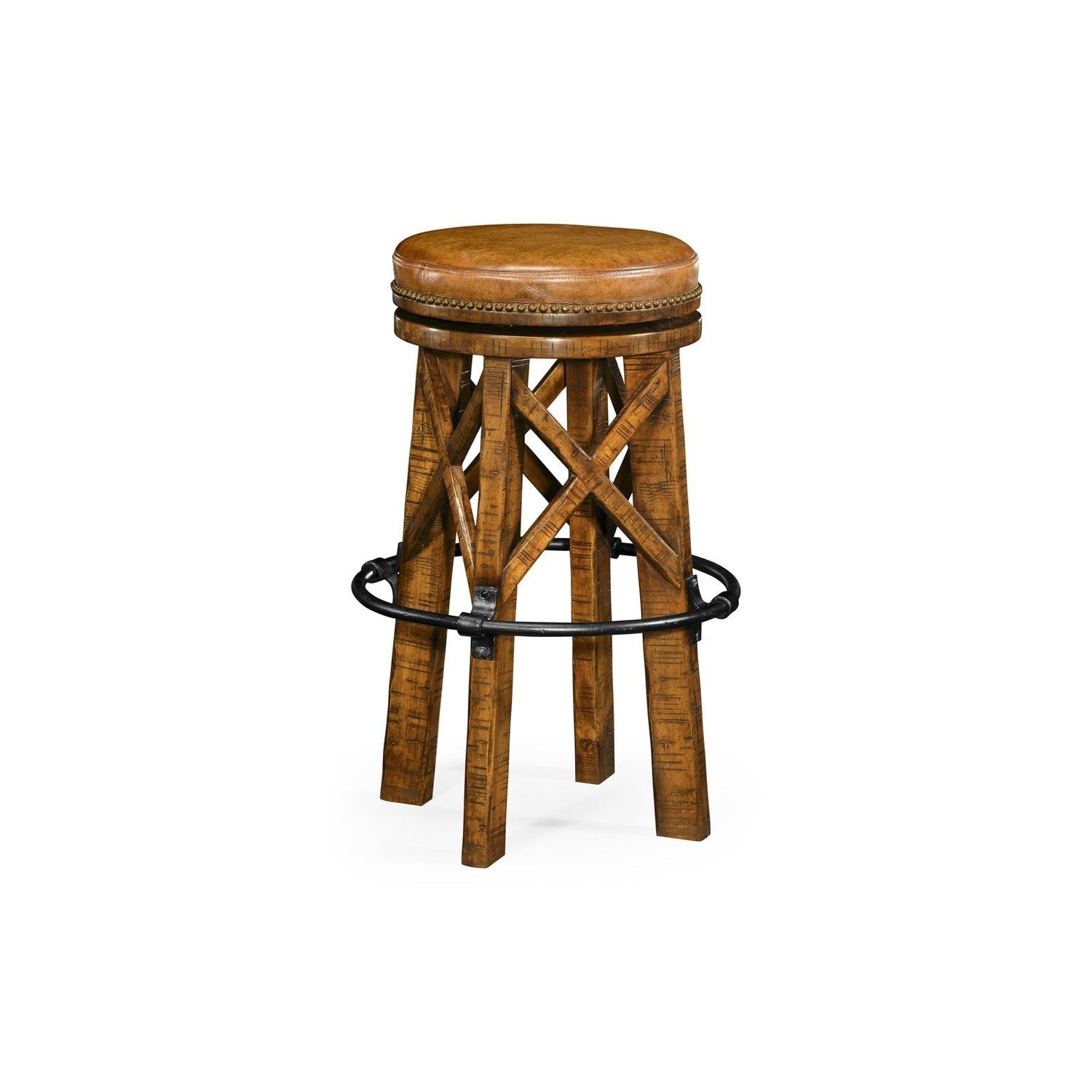 Casual Bar Stool-Jonathan Charles-JCHARLES-491071-CFW-Bar StoolsCountry Walnut-1-France and Son