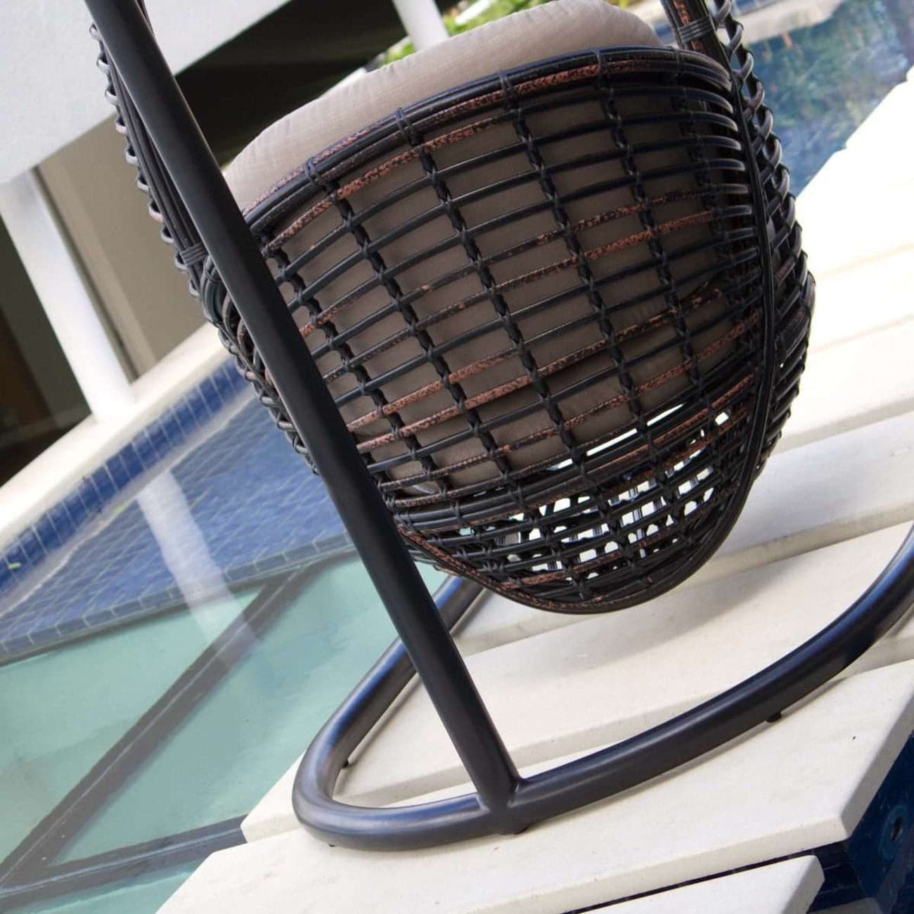 Heri Hanging Chair by Skyline-Skyline Design-SKYLINE-2972-BM-Set-Outdoor Lounge ChairsBlack Mushroom-5-France and Son