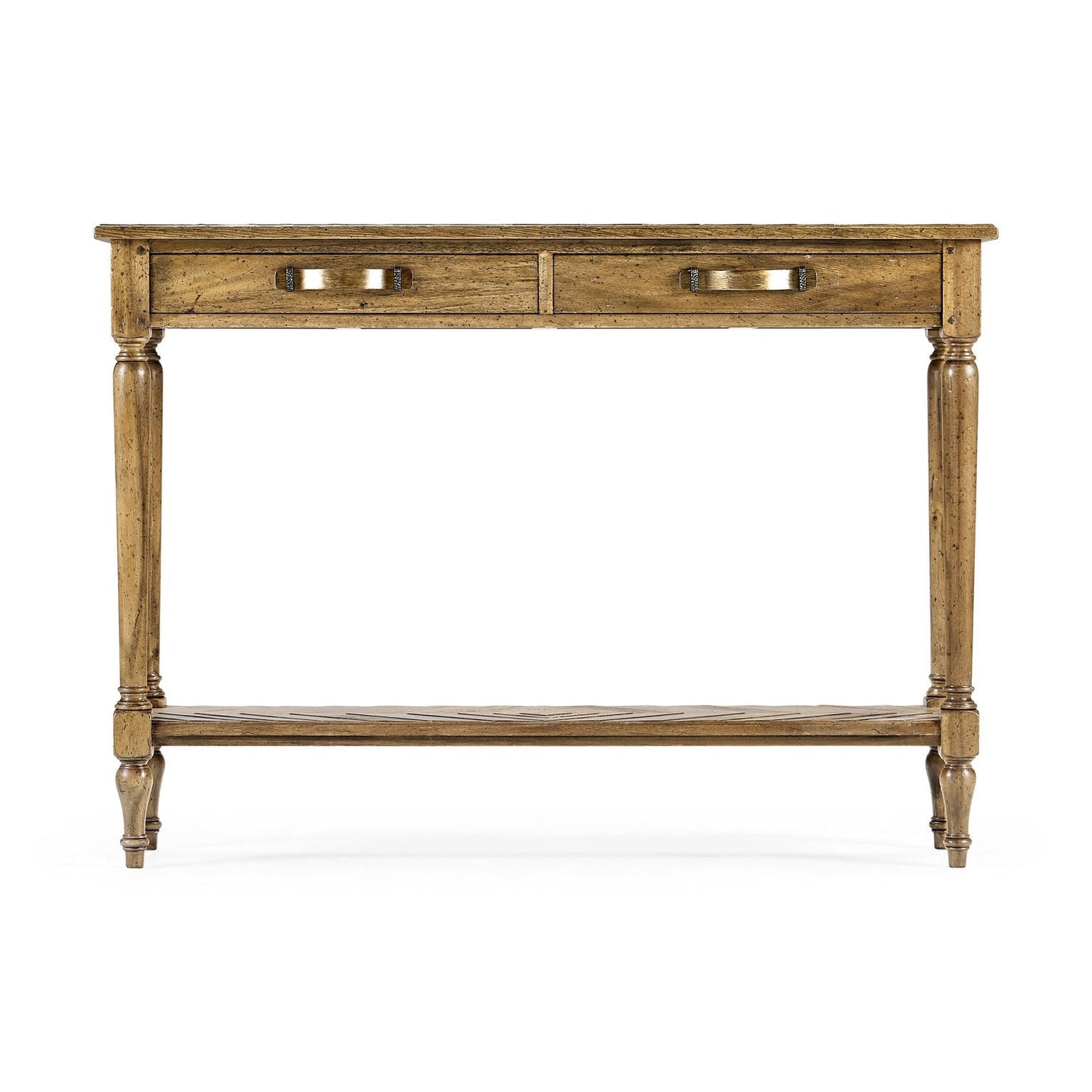 Parquet Console Table-Jonathan Charles-JCHARLES-491077-CFW-Console TablesCountry Walnut-11-France and Son