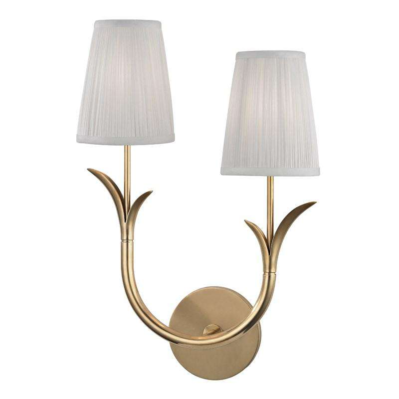 Deering 2 Light Left Wall Sconce-Hudson Valley-HVL-9402R-AGB-Wall LightingRight Aged Brass-3-France and Son