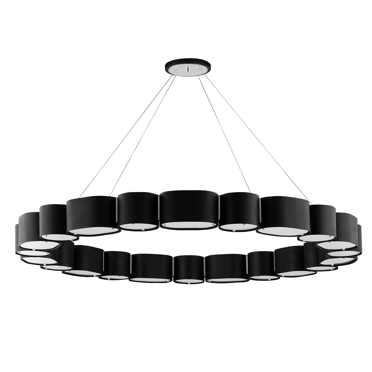 Opal 22 Light Chandelier-Corbett Lighting-CORBETT-393-50-SBK/SS-ChandeliersBlack-1-France and Son