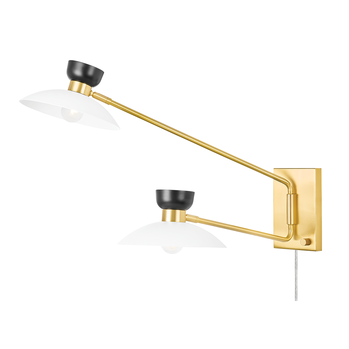 Whitley 2 Light Wall Sconce Plug In-Mitzi-HVL-HL481202-AGB-Wall LightingAged Brass-1-France and Son