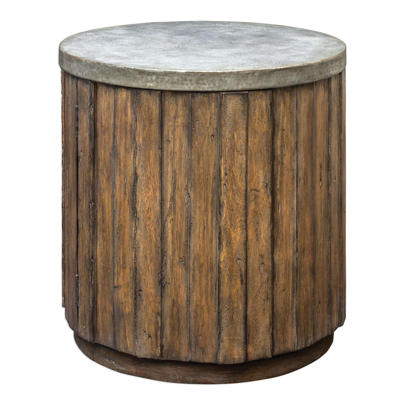 Maxfield Wooden Drum Accent Table-Uttermost-UTTM-25779-Side Tables-1-France and Son