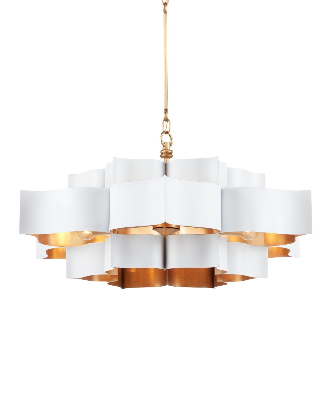 Grand Lotus Large White Chandelier