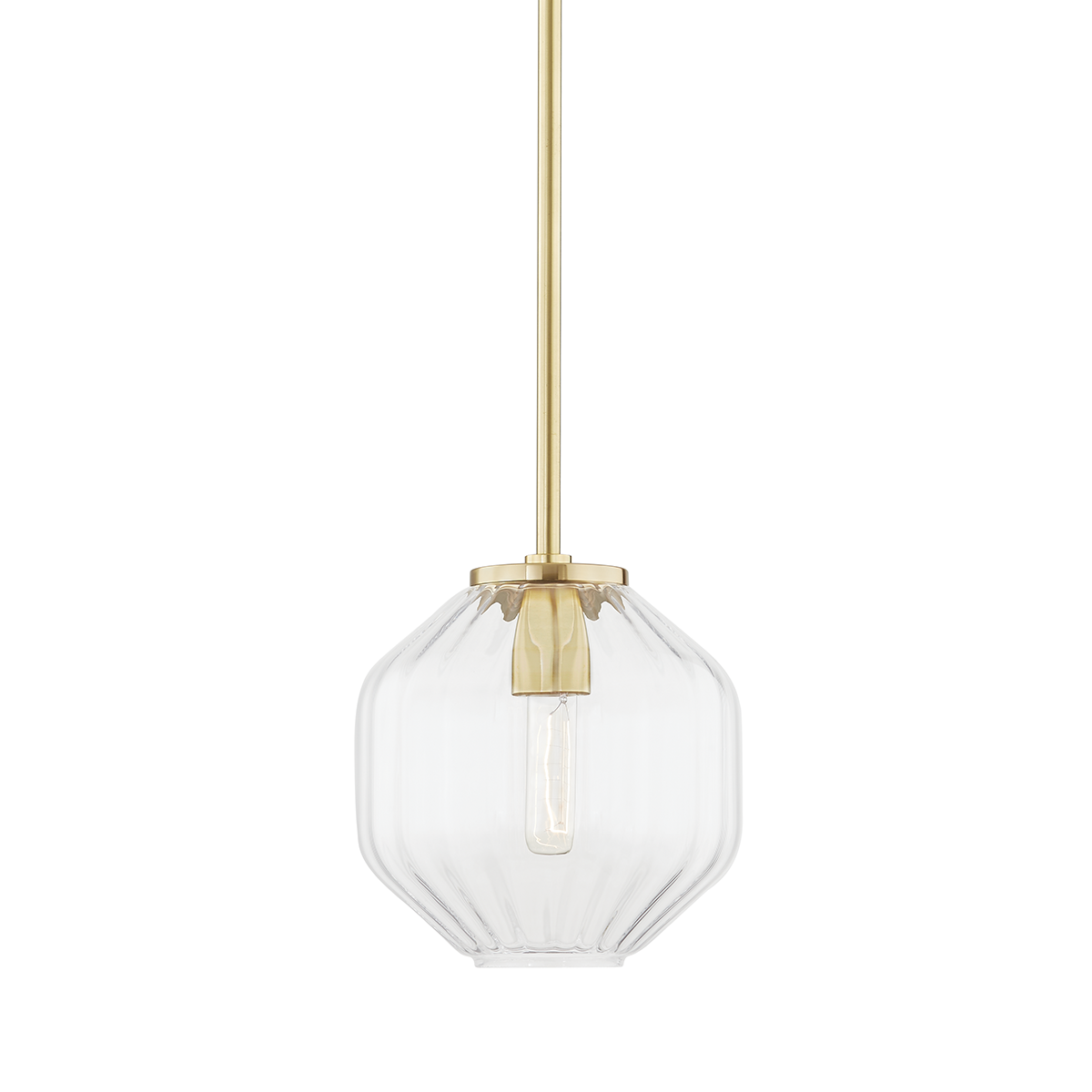 Brennet 1 Light Pendant-Hudson Valley-HVL-1509-AGB-PendantsAged Brass-1-France and Son