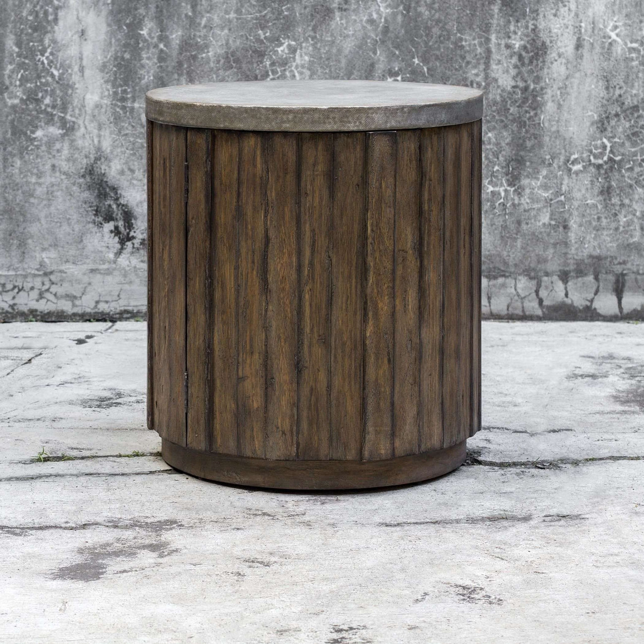 Maxfield Wooden Drum Accent Table-Uttermost-UTTM-25779-Side Tables-5-France and Son